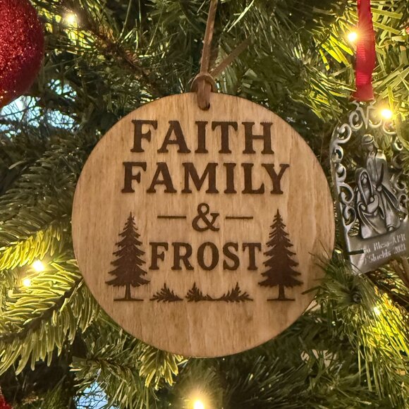 Wood Burned Christmas Ornaments Set of 3 Rustic Country Christmas Tree Decor - Picture 9 of 10